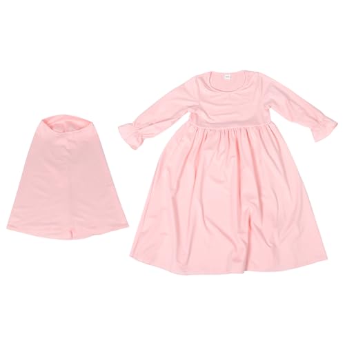IMIKEYA Muslimisches Kleid Für Babymädchen Und Kleinkinder Mit Rüschenärmeln Und Langen Ärmeln Hijab-gebetskleid Aus Weichem Stoff Für Frühling Sommer Und Herbst von IMIKEYA