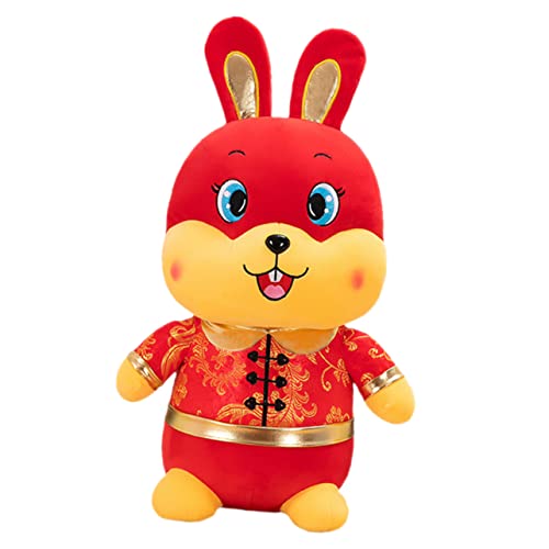 IMIKEYA Neujahrsvorräte Kinderspielzeug Tierkreis-Hase-Puppen Hasen Kuscheltier hasenkuscheltiere Hasen plüschtiere Desktop-Kaninchenpuppe Plüschhasenpuppe Baumwoll- und Plüschmaterialien von IMIKEYA