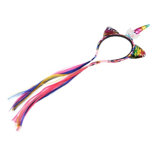 IMIKEYA Niedliches Einhorn Haarband für Mädchen mit Robustem Kunststoff Stilvolles Cartoon Kopfschmuck für Bühne Geburtstage und Festliche Anlässe Elastisches Stirnband für Junge Mädchen von IMIKEYA