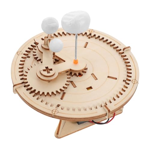 IMIKEYA Orbiter holzspielzeug naturwissenschaften Planeten Modellbausatz für Puzzlespielzeug Planeten Modellbaukasten Lernspielzeug Bauen Mond-Erde-Puzzle Bastelsets Khaki von IMIKEYA