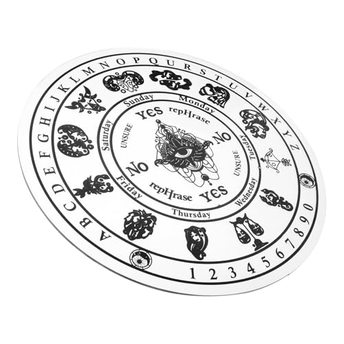 IMIKEYA Ornamente Wicca Altar Versorgung Pendel Antworttafel Pendeltafel Pendel Buchstabentafel Wahrsagerei Zubehör Wahrsagerei Meditation Handwerk Originaltafel Schwarzes Acryl von IMIKEYA