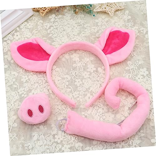 IMIKEYA Pig Headband mit Weichen Schweineohren und Schweineschwanz Lustiges Tierkostüm Zubehör für Halloween Karneval und Party Rosa Cosplay Stirnband mit Dekorativer Fliege für von IMIKEYA