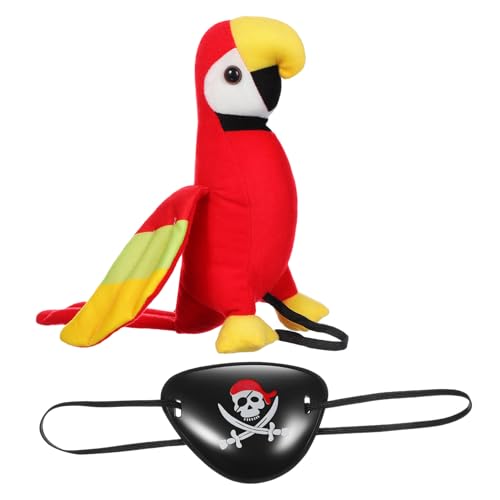 IMIKEYA Piratenkostüm Zubehör mit Plüsch-Vogel und Totenkopf-hut Halloween Cosplay Accessoire für Piratenpartys und Kostümbälle Schulter-Vogel Plüschtier für Damen und Herren IMIKEYA Piratenkostüm Zubehör mit Plüsch-Vogel und Totenkopf-hut Halloween Cosplay Accessoire für Piratenpartys und Kostümbälle Schulter-Vogel Plüschtier für Damen und Herren von IMIKEYA