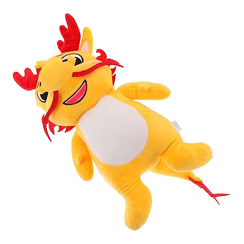 IMIKEYA Plüschpuppe Drachen Plüschtiere Ausgestopfter Drache Drachenplüsch Chinesisches Drachenspielzeug Kuscheltier Drache Chinesische Drachenpuppe Jahr des Drachenspielzeugs Gelb von IMIKEYA