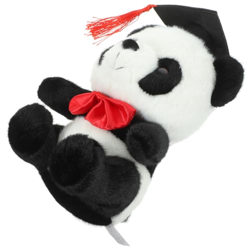 IMIKEYA Plüschtiergeschenke Bequemes Stofftier Panda Panda Puppe Gefüllte Plüschpanda Puppe Gefüllter Panda Abschlusshut Plüschpanda Plüsch Abschlusspanda Rote Pp Baumwolle von IMIKEYA