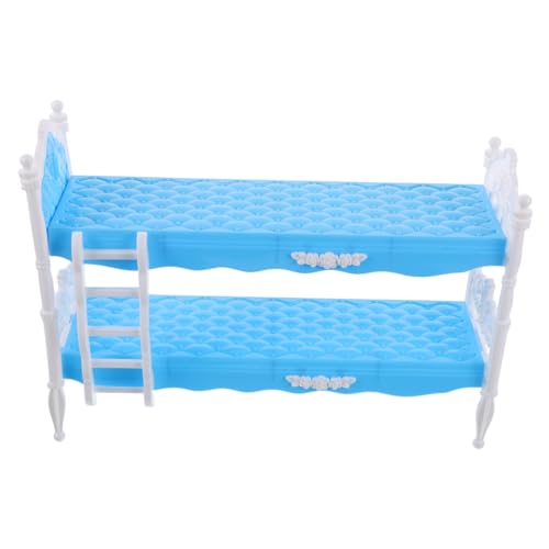IMIKEYA Prinzessin Puppenbett Prinzessinnen Puppen Puppenhaus Zubehör Puppenmöbel Bett Babybett für Puppen Miniaturbett Plastik Blue von IMIKEYA