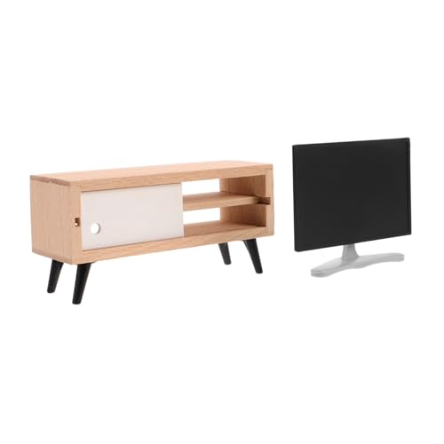 IMIKEYA Puppenhaus Dekoration Realistischer Tv Schrank Vielseitig Einsetzbar Für Wohnzimmer Und Schlafzimmer LCD Bildschirm von IMIKEYA