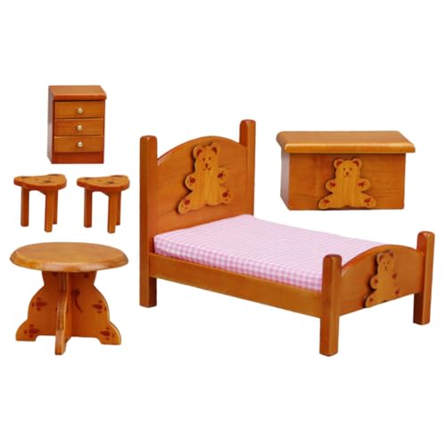IMIKEYA Puppenhaus Schlafzimmer Möbel Set Miniatur Puppenmöbel Für Kinderzimmer Puppenhaus Szenenlayout Und Dekoration Für Kreatives Und Fantasie IMIKEYA Puppenhaus Schlafzimmer Möbel Set Miniatur Puppenmöbel Für Kinderzimmer Puppenhaus Szenenlayout Und Dekoration Für Kreatives Und Fantasie von IMIKEYA