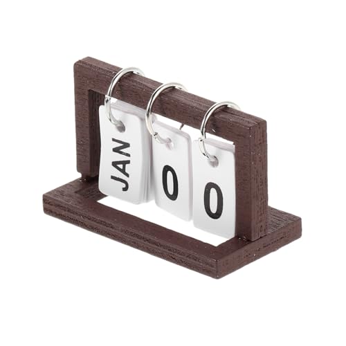 IMIKEYA Puppenhaus-Tischkalender für interaktives puppenmöbel Büro Miniatur klein Dekoration holzspielzeug Tischkalender aus Holz Kalender aus Holz Coffee von IMIKEYA