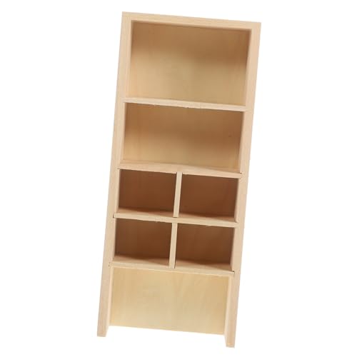 IMIKEYA Puppenhaus-aufbewahrungsschrank, Mini-bücherregal Aus Holz, Puppenhaus-holzschrank-Modell IMIKEYA Puppenhaus-aufbewahrungsschrank, Mini-bücherregal Aus Holz, Puppenhaus-holzschrank-Modell von IMIKEYA