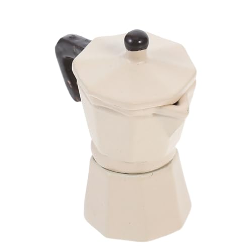 IMIKEYA Puppenhaus -kaffeekanne Kaffeekanne Puppenhaus Hausdeko Mini Mini-hausmöbel-stütze Lebensechte Kaffeekanne Realistisches Kaffeekannenmodell Mini-küchenzubehör Beige Legierung von IMIKEYA