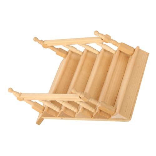 IMIKEYA Puppenhaus-treppe, Miniatur-treppe Mit Handlauf, DIY Unbemalte Treppe, Mini-puppenhaus-möbel Für Mikro-Landschaft, Feengarten-Dekoration von IMIKEYA