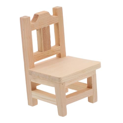IMIKEYA Puppenhausdekoration Dekorativer Hocker Winzige Möbel Kleiner Hocker Puppenhaus Wohnzimmer Möbel Mini-möbelornamente Mini-hocker Miniatur-Bank Miniatur-parkbank Holz Khaki von IMIKEYA