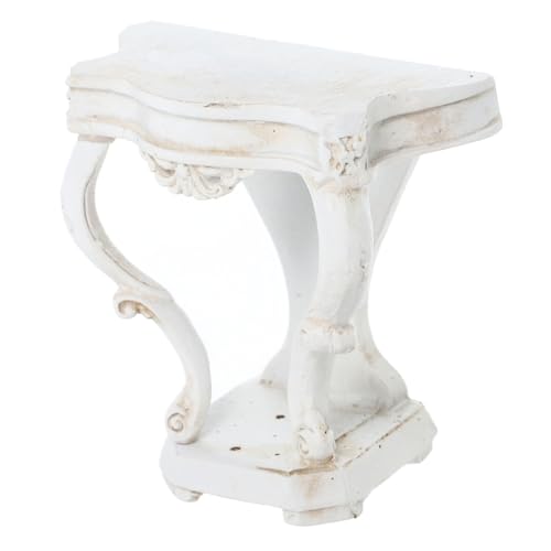 IMIKEYA Puppenhausmöbel Puppenhaus Beistelltisch Mini Hausmodell Miniatur Kommode Miniatur Couchtisch Puppen Mini Sofa Puppenzubehör Harz Weiß von IMIKEYA