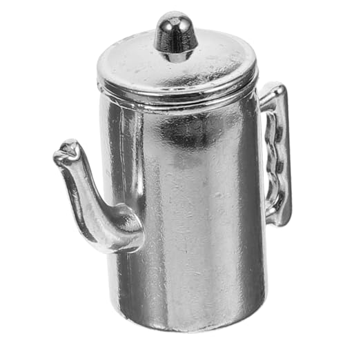 IMIKEYA Puppenhausmöbel small Kitchen appliances bastelzeug puppenhauszubehör Mini-Küchengerät Kaffeemaschine Mini-Espresso-Kaffeekanne Stellen Sie Sich eine Kaffeekanne vor Metall Silver von IMIKEYA