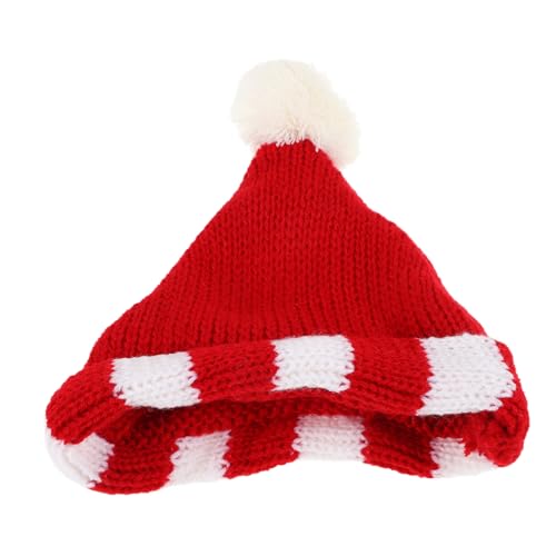 IMIKEYA Puppenmütze Minihüte zum Basteln Mini-Strickmützen aus Wollgarn winzige Kitting-Hüte Kunst DIY Handwerk Strick Dekoration Minihüte für Puppen Mini-Hüte Mini-Mützen aus Wollgarn rot von IMIKEYA