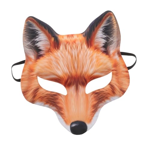 IMIKEYA Realistische Fuchs Halbgesichtsmaske für Halloween Karneval Maskerade Kostüm Atmungsaktiv und Komfortabel für Erwachsene und Stilvolles Tier Cosplay Accessoire von IMIKEYA