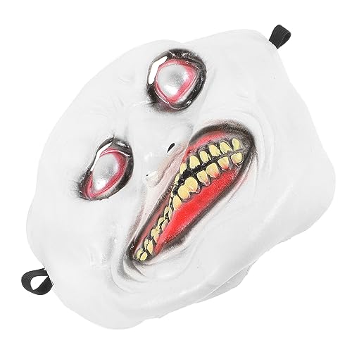IMIKEYA Realistische Halloween Maske für Erwachsene Gruselige Dämonenmaske mit Weißem Augen Design Leichte Gummi Maske für Kostümparty Maskerade und Bühnenauftritte Langlebig und von IMIKEYA