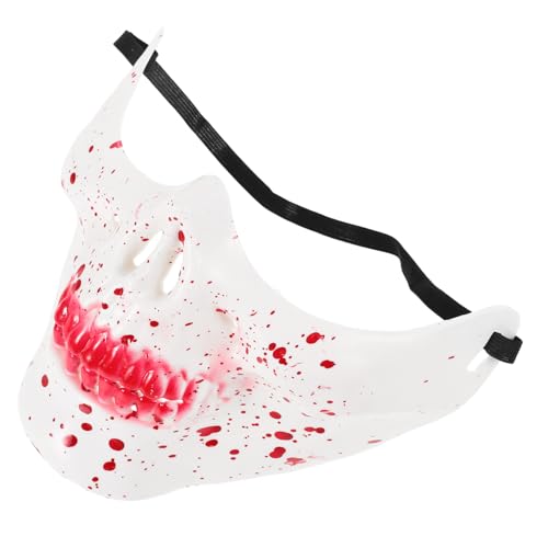 IMIKEYA Realistische Halloween Skelett Halbgesichtsmaske Robustem mit Blutigem Design Wiederverwendbar und für Erwachsene Geeignet für Halloween Cosplay und Maskenball von IMIKEYA