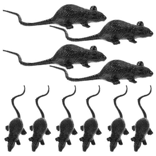 IMIKEYA Realistische künstliche Ratten für Halloween-Streiche, Raumdekoration, Puppenhaus-Zubehör, 10 Stück von IMIKEYA