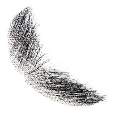 IMIKEYA Realistischer falscher Schnurrhaar aus echtem Haar Bequemer und natürlicher schwarzer Schnurrhaar für Halloween-Kostüme Bühnenauftritte Cosplay und Party Einfach anzuwenden von IMIKEYA