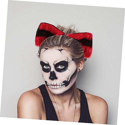 IMIKEYA Realistisches Katzenohren Kostümset mit Gestreiftem Kopfband und Elastischen Langen Strümpfen für Damen Halloween Party Cosplay Zubehör von IMIKEYA
