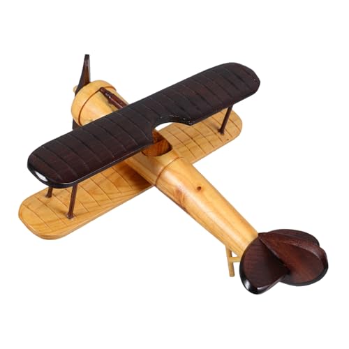 IMIKEYA Retro -holzflugzeugmodell Propeller Flugzeugholz Flugzeugspielzeug Aus Holz Holzflugzeugschmuck Flugzeugzimmerdekoration Vintage Flugzeugdekor Retro -flugzeugmodelle Flugzeug Figur von IMIKEYA