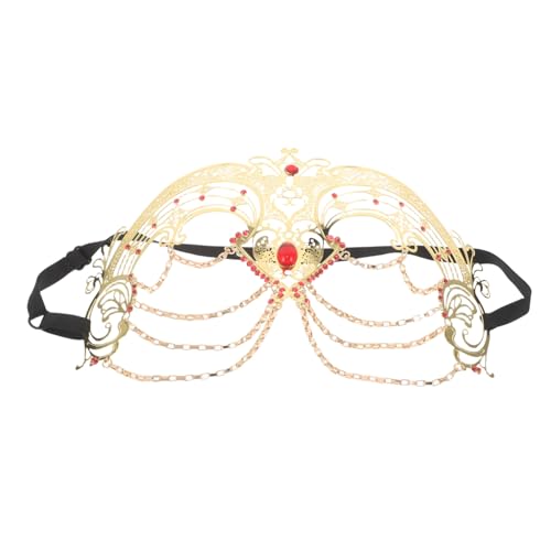 IMIKEYA Rhinestone Tassel Halbgesichtsmaske mit Dekorativer Kette Leichter Handgefertigter Masquerade Face Veil für Partys Halloween Cosplay Glamouröses Damenaccessoire von IMIKEYA