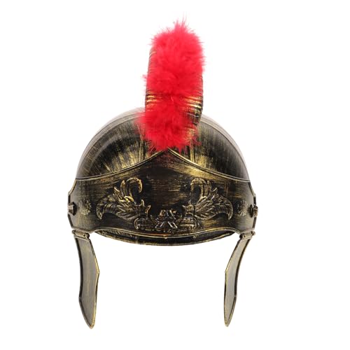 IMIKEYA Römischer Gladiatorenhelm mit Federbusch Authentischer Kriegerhelm für Männer für Cosplay Schulveranstaltungen Halloween und und Leicht zu Tragen von IMIKEYA