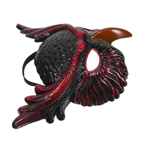 IMIKEYA Rote Eulen Halbgesichtsmaske für Erwachsene Tierische Vogel Maske für Halloween Kostüm Karneval Cosplay Maskenball Bühnenauftritte Fasching Party-dekoration von IMIKEYA