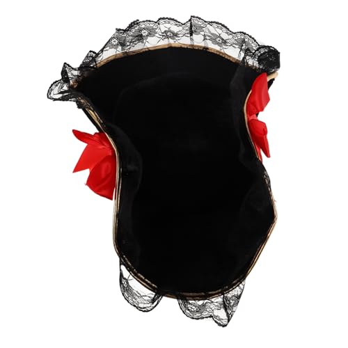 IMIKEYA Rotes Piratenhut Damen Kostüm Samt mit Schleife Mesh Federn Leicht und Angenehm für Halloween Karneval Maskerade Cosplay IMIKEYA Rotes Piratenhut Damen Kostüm Samt mit Schleife Mesh Federn Leicht und Angenehm für Halloween Karneval Maskerade Cosplay von IMIKEYA
