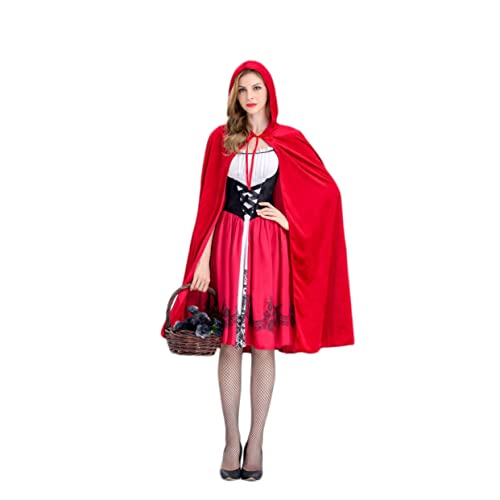 IMIKEYA Rotkäppchen Kostüm Für Frauen Halloween Rotkäppchen Kleid S Mit Rotem Umhang Für Kostümparty Und Karneval Bezaubernde Rotkäppchenkleidung Für Damen IMIKEYA Rotkäppchen Kostüm Für Frauen Halloween Rotkäppchen Kleid S Mit Rotem Umhang Für Kostümparty Und Karneval Bezaubernde Rotkäppchenkleidung Für Damen von IMIKEYA