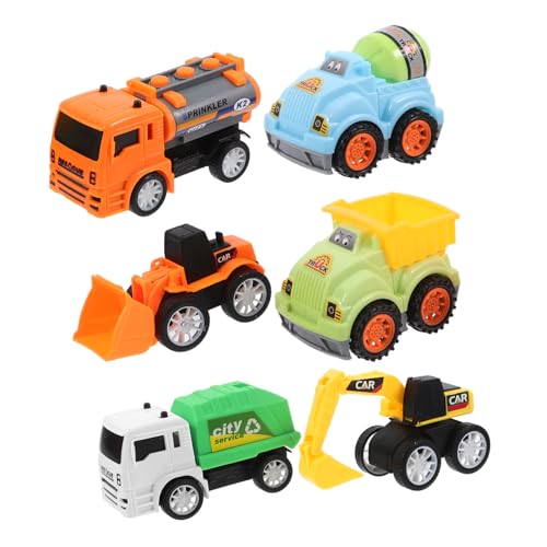 IMIKEYA Lustiges Autospielzeug Für Kinder Pädagogisches Autospielzeug-Set 6-teilig Zum Zurückziehen Mini-spielzeugautos Bagger von IMIKEYA