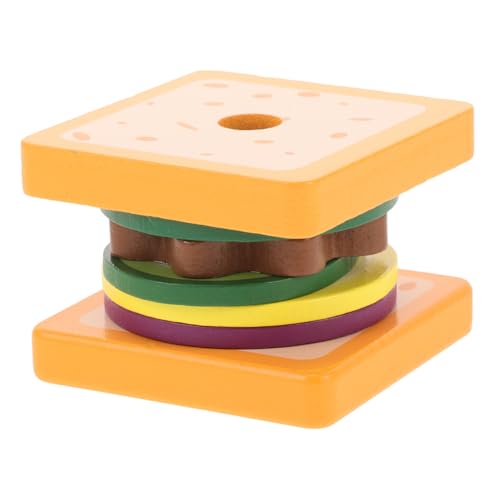 IMIKEYA Sandwich- Holz kinderküche küchenzubehör holzspielzeug stapelspielzeug Lebensmittelspielzeug Spielküchenzubehör Spielzeugnahrung hölzern von IMIKEYA