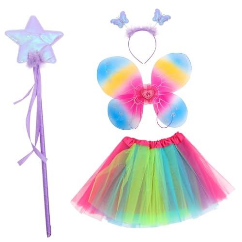IMIKEYA Schmetterlingskostüm Set für Mädchen mit Tutu Rock Haarband und Zauberstab für Karneval und Fotografie Langlebige und Bequeme Materialien Lebhaftes Design IMIKEYA Schmetterlingskostüm Set für Mädchen mit Tutu Rock Haarband und Zauberstab für Karneval und Fotografie Langlebige und Bequeme Materialien Lebhaftes Design von IMIKEYA