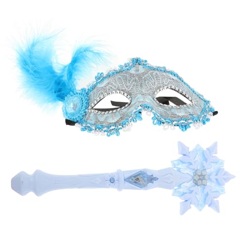 IMIKEYA Schnee Zauberstab geburtstagsüberraschung Prinzessin Zauberstäbe Schneeflockenstab zum Leuchten bringen Party -Lichtschwert Rey Lichtschwert Plastik Blue von IMIKEYA