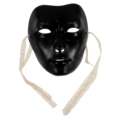 IMIKEYA Schwarze Vollgesichts Maske für Steampunk Cyborg Design Mechanische Maske für Halloween Cosplay und Maskenball Verstellbar und Langlebig Geeignet für Verschiedene Kopfgrößen von IMIKEYA