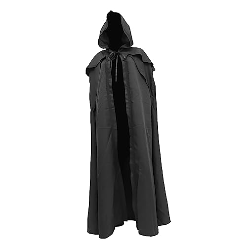 IMIKEYA Schwarzer Vintage Kapuzenumhang Halloween Cape für Herren Cosplay Kostüm Party Zubehör IMIKEYA Schwarzer Vintage Kapuzenumhang Halloween Cape für Herren Cosplay Kostüm Party Zubehör von IMIKEYA