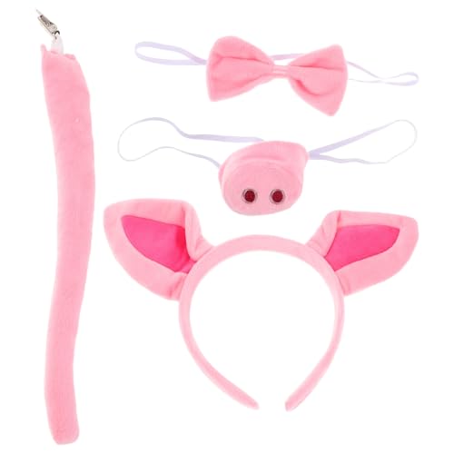 IMIKEYA Schweinekostüm-Set: Halloween-Schweineohren Stirnband Nase Und Fliege – Tierkostüm-Accessoires Für Und Erwachsene Cosplay Verkleidungsparty IMIKEYA Schweinekostüm-Set: Halloween-Schweineohren Stirnband Nase Und Fliege – Tierkostüm-Accessoires Für Und Erwachsene Cosplay Verkleidungsparty von IMIKEYA
