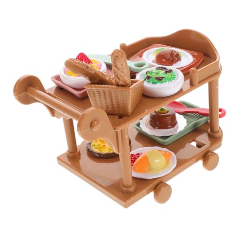 IMIKEYA Simulierte Speisewagen Miniatur Lebensmittel Zubehör Möbel Puppe Warenkorb Küche Kunststoff von IMIKEYA