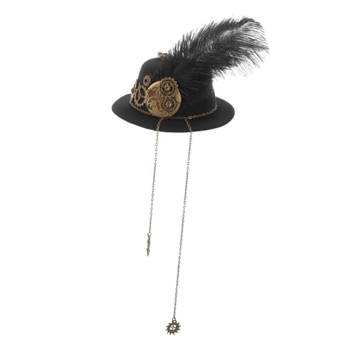 IMIKEYA Steampunk Zylinder Haarspange mit Federn Vintage Hut Haarnadel für Halloween Party Kostüm Passendes Design Leicht und Haarschonend IMIKEYA Steampunk Zylinder Haarspange mit Federn Vintage Hut Haarnadel für Halloween Party Kostüm Passendes Design Leicht und Haarschonend von IMIKEYA