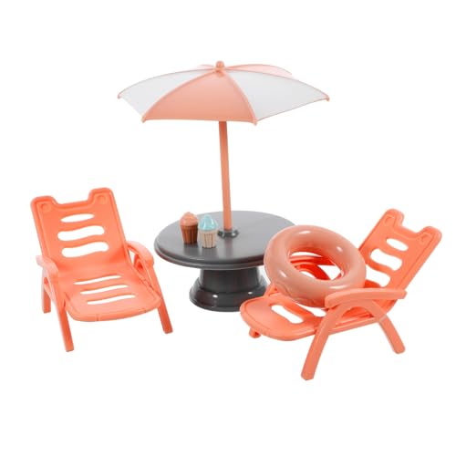 IMIKEYA Strandkorb-Set Liegestütze Hüpfbälle für Sandkasten Bausätze Miniatur sandspielzeug strandspielzeug Strandtischmodell Hausdekor Mini Strandkorb Abs von IMIKEYA