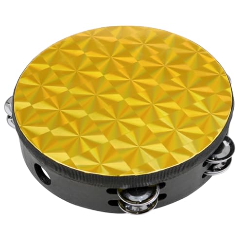 IMIKEYA Tamburinspielzeug Handglocken für Musikalisches Tamburin Musical Tamburine für Tamburin tragbares Tamburin Tamburine Trommelfell aus Polyester Golden IMIKEYA Tamburinspielzeug Handglocken für Musikalisches Tamburin Musical Tamburine für Tamburin tragbares Tamburin Tamburine Trommelfell aus Polyester Golden von IMIKEYA