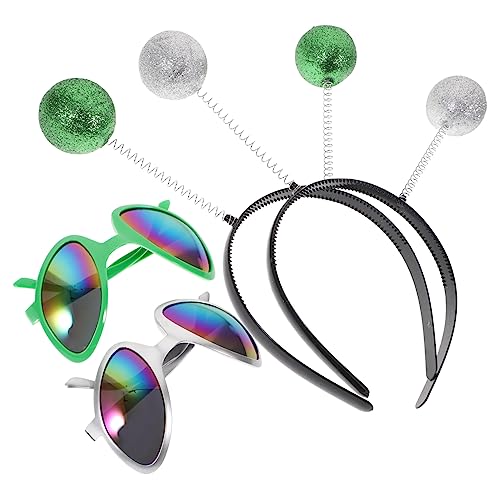 IMIKEYA Teiliges Alien Brille Und Stirnbänder Dekorative Außerirdische Brillen Für Kostümpartys Und Festivals Grüne Und Silberne Antennen Mit Bunten Gläsern Für Cosplay IMIKEYA Teiliges Alien Brille Und Stirnbänder Dekorative Außerirdische Brillen Für Kostümpartys Und Festivals Grüne Und Silberne Antennen Mit Bunten Gläsern Für Cosplay von IMIKEYA