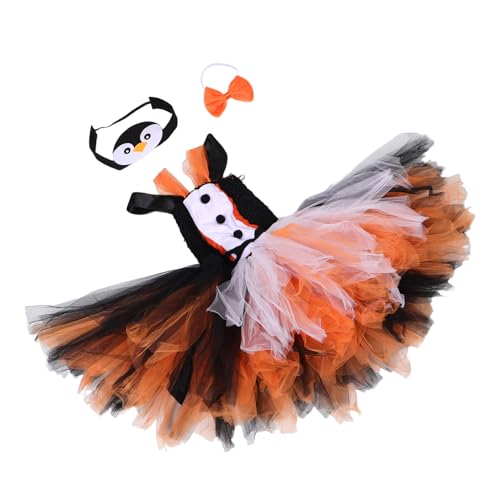 IMIKEYA Teiliges Pinguin Kostüm mit Tutu Kleid Stirnband und Fliege Halloween Tierkostüm für Mädchen und Jungen Leichtes Bequemes Show Party Outfit Vielseitig Einsetzbar für Fasching und von IMIKEYA