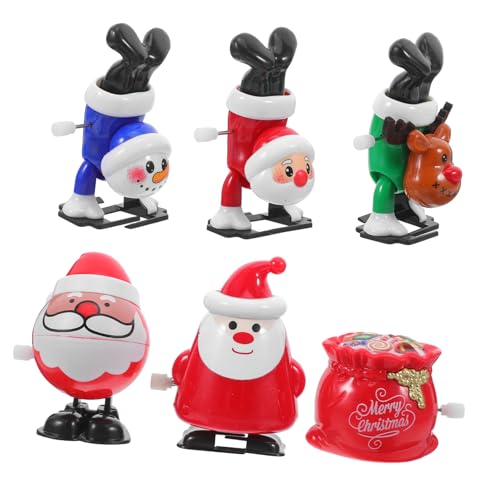 IMIKEYA Teiliges Weihnachtsset Wind Up für Kreative Aufziehfiguren mit Weihnachtsmann Schneemann Rentier Sicheres Partyzubehör Geschenkbeutel Füller Vielseitige Weihnachtsdeko von IMIKEYA