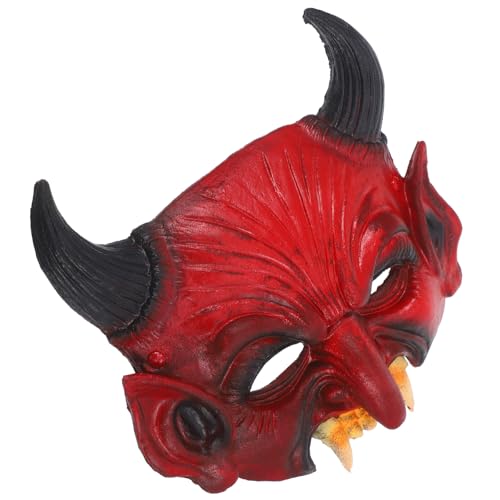 IMIKEYA Teufelsmaske Masken Dämon Für Cosplay Led Halbe Gesichtsmaske Party Monster-maskerade Dämonen-gesichtsmaske Glühen Halloween-maske Halloween -kostüm Pu Rot von IMIKEYA