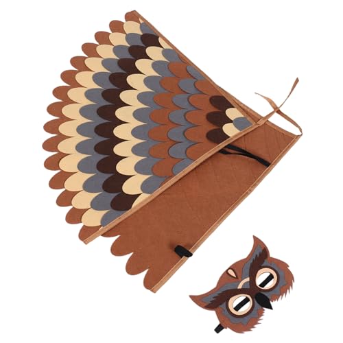 IMIKEYA Tierkostüm mit Filzfedern Realistische Eulen und Papageienflügel Atmungsaktives Vogel Kostüm Cape für Jungen und Mädchen Vielseitig für Halloween Rollenspiele und Partys von IMIKEYA