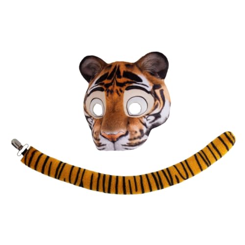 IMIKEYA Tiger Mask und Set aus EVA und Atmungsaktives Halloween Tierkostüm für Karneval und Rollenspiele Leichtes Cosplay Zubehör für Party und Festival von IMIKEYA