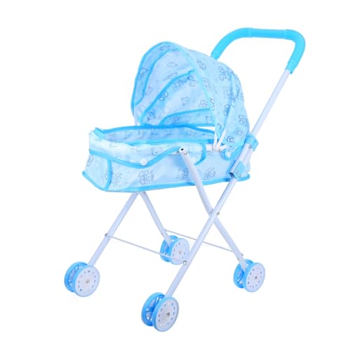 IMIKEYA Trolley Spielzeugpuppe Vorgeben Für Kleine Kinderwagensitze Mit Kinderwagen Für Babys Und Mädchen Mikro Layout Ornament Mini Möbelschmuck Spielhauszubehör Himmelblaues von IMIKEYA